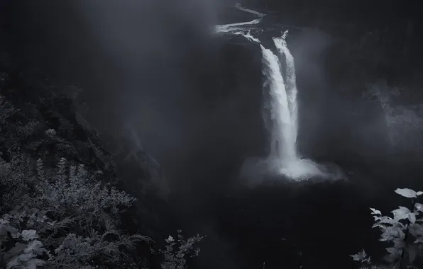 Картинка водопад, поток, Вашингтон, Snoqualmie Falls