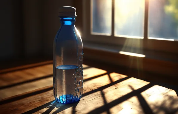 Water, liquid, bottle, drinking, purified, contains