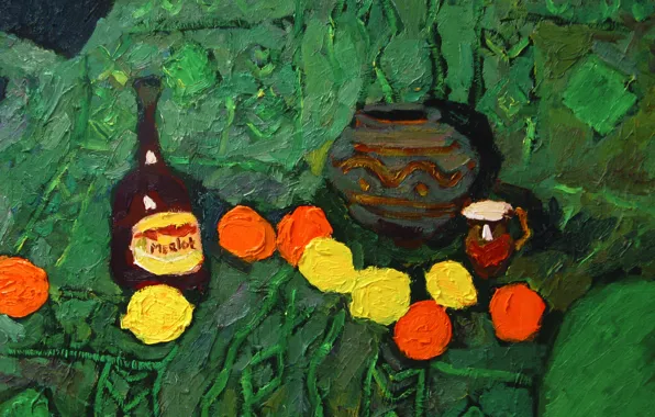 Картинка яблоки, 2008, натюрморт, зелёный фон, Петяев, merlot, лмоны