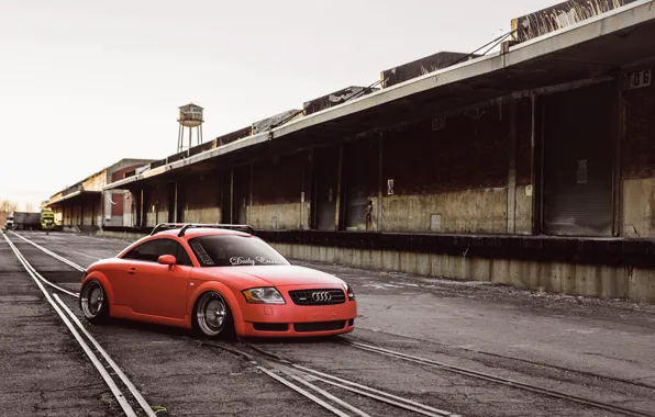 Картинка Audi, Orange, Car, Tuning, Stance