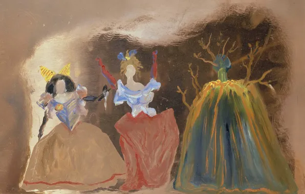 Сюрреализм, картина, Сальвадор Дали, Salvador Dali, Три Фигуры