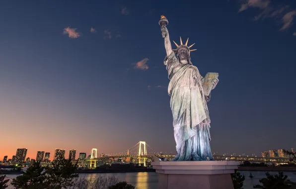 Картинка мост, Япония, Токио, Статуя Свободы