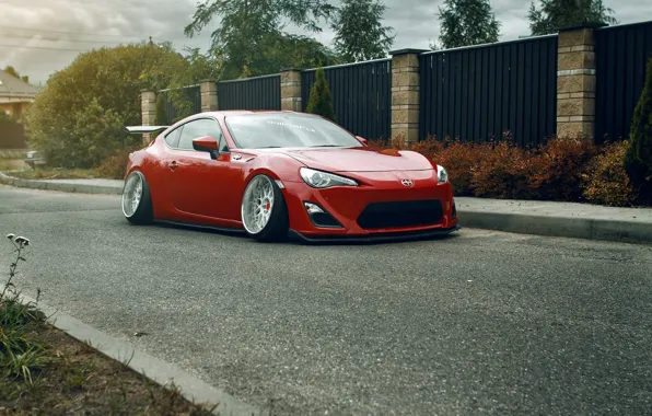 Red, white, wheels, subaru, toyota, jdm, tuning, front