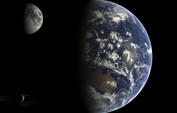 Картинка Луна, Земля, Moon, Earth