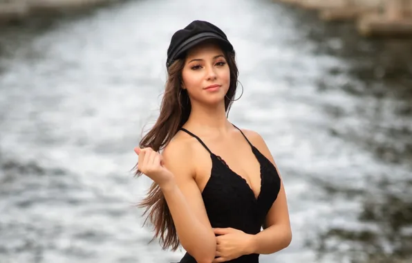 Girl, sexy, cleavage, blouse, long hair, boobs, beautiful, pretty