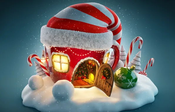 Картинка Новый Год, Рождество, snow, merry christmas, decoration