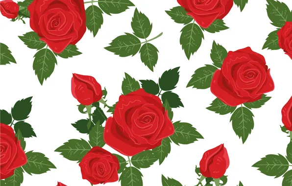 Цветы, фон, vector, розы, текстура, rose, background, pattern