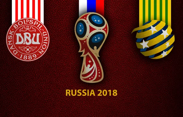 Wallpaper, sport, logo, football, FIFA World Cup, Russia 2018, Denmark vs Australia
