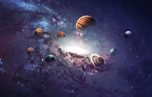 Planets, Galaxy, Solar system, Space, Astronomy, Aesthetic