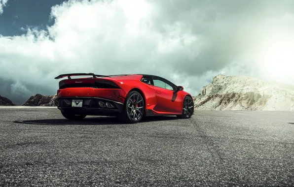 Картинка Lamborghini, Red, ламборджини, 2015, LP 610-4, Huracan, хуракан, крсня