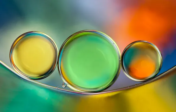 Картинка вода, пузырьки, цвет, масло, воздух, объем