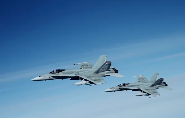 Картинка Небо, Самолет, Палубный, Истребитель-бомбардировщик, Штурмовик, F/A-18 Hornet, McDonnel Douglas