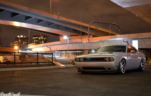 Картинка Dodge, Challenger, bridge, Night, R/T