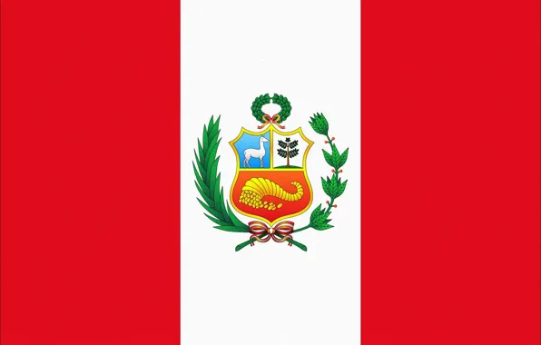 Красный, Белый, Флаг, Герб, Photoshop, Peru, Перу