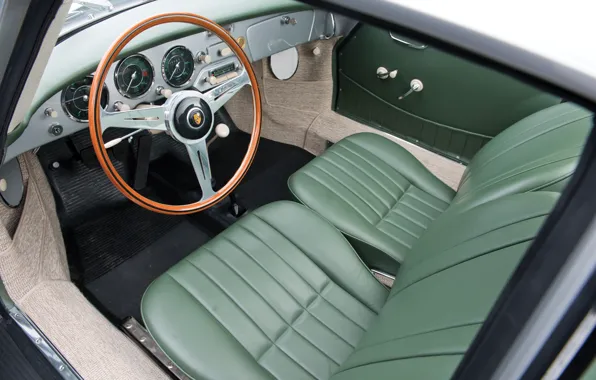 Картинка Porsche, 1957, 356, car interior, Porsche 356A 1600 Super Coupe