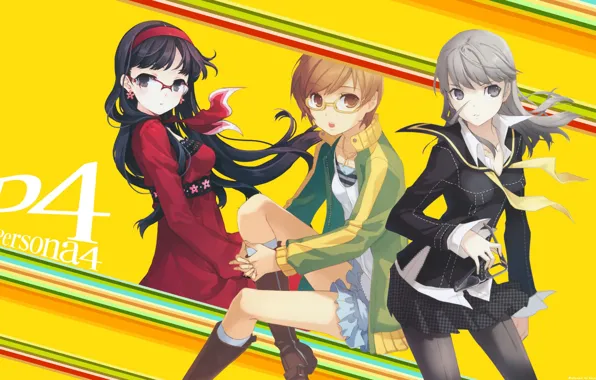 Девушки, игра, аниме, арт, Persona 4, персона