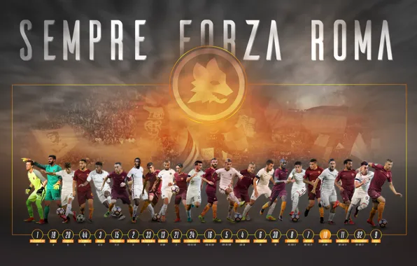 Wallpaper, sport, team, football, AS Roma, players