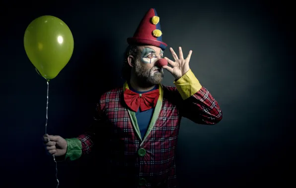 Картинка человек, шар, клоун