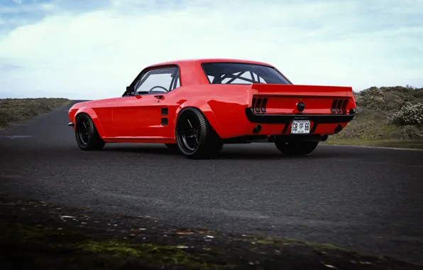 Mustang, Ford, Красный, Ретро, Машина, Рендеринг, Transport & Vehicles, Rostislav Prokop
