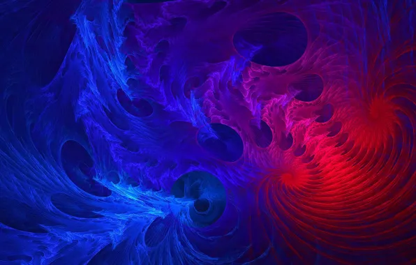 Синий, красный, абстракция, узор