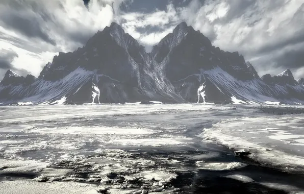 Пейзаж, горы, озеро