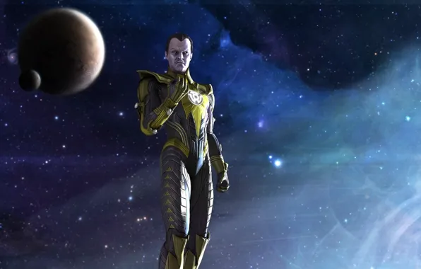 Космос, Планета, DC Comics, Комиксы, желтый фонарь, sinestro, синестро