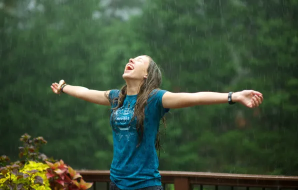 Картинка девушка, дождь, настроение