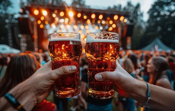 Beer, friends, celebrate, toasting