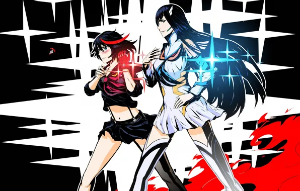 Anime, art, kill la kill, Ryuko Matoi, satsuki kiryuin