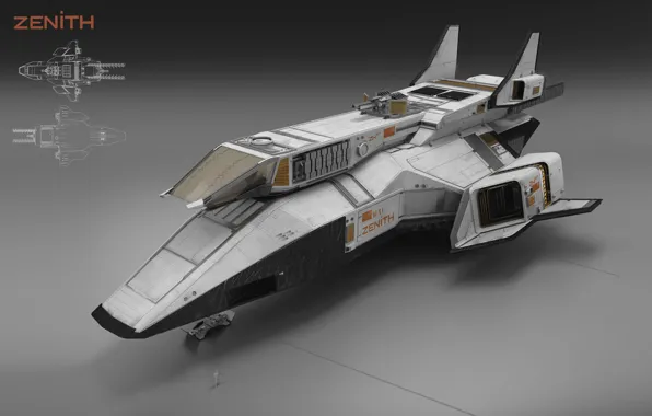 Конструкция, модель, зенит, аппарат, zenith spaceship exterior