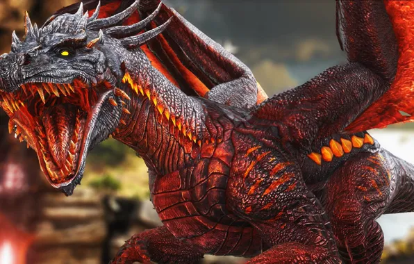 Картинка game, wings, dragon, fang, Instinct Games, Virtual Basement, Efecto Studios, Studio Wildcard