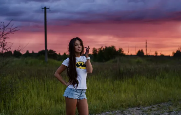 Небо, девушка, модель, арт, красивая, Beautiful, мода, Model