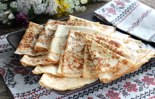 Орнамент, блины, рушник
