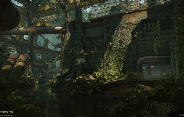 Трубы, река, объект, East River, Crysis 3 MP
