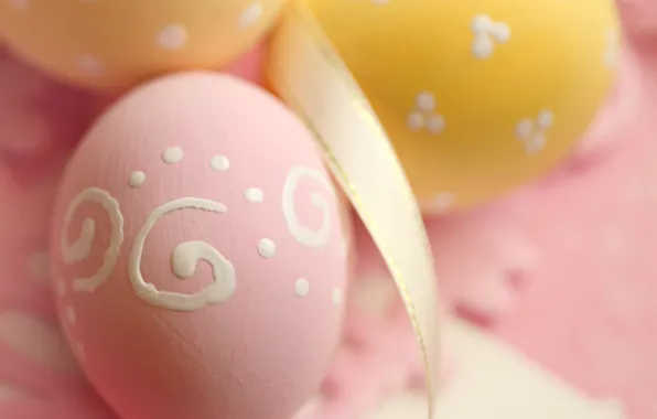 Пасха, лента, pink, spring, Easter, eggs, decoration, Happy