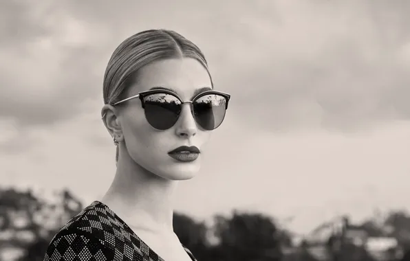 Девушка, портрет, очки, Hailey Baldwin