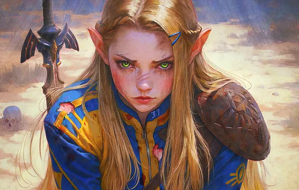 Fallout, games, crossover, the legend of zelda, art girl, Oliwer Wetter