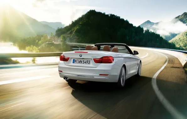 Дорога, белый, горы, скорость, BMW, шоссе, БМВ, кабриолет