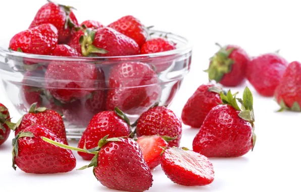 Миска, strawberries, bowl, клубники, свежие ягоды, fresh berries