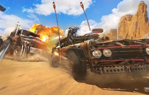 Скалы, огонь, транспорт, hunt, crossout
