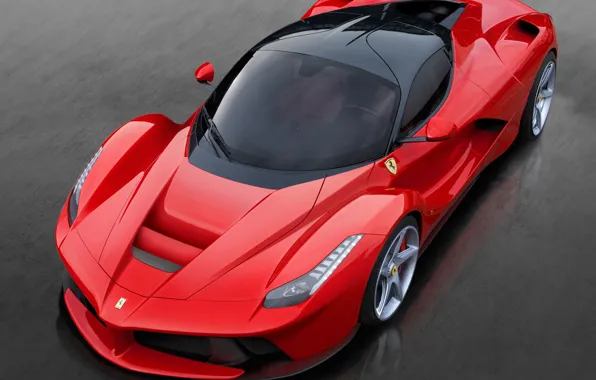 Машина, фары, Ferrari, red, ракурс, передок, 2013, LaFerrari