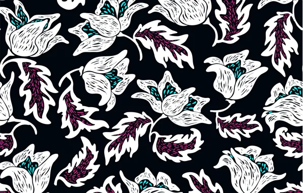 Цветы, фон, pattern, fabric