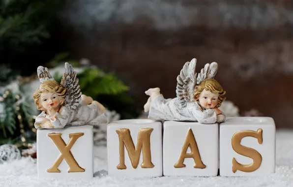 Картинка Новый Год, Рождество, angels, merry christmas, decoration, xmas, holiday celebration