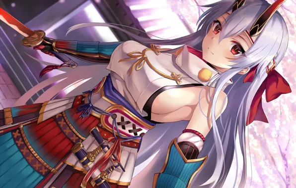 Картинка девушка, демон, рога, Fate / Grand Order, Судьба великая кампания