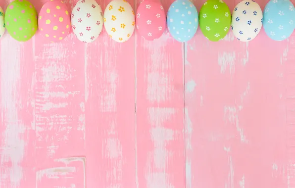 Яйца, Пасха, розовый фон, wood, pink, spring, Easter, eggs