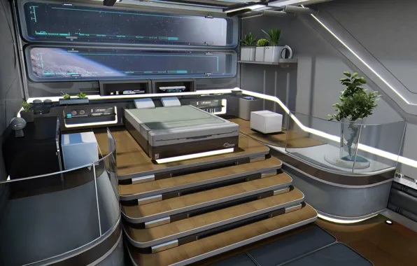 Concept, bedroom, Star Citizen, starship, Constellation
