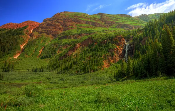 Картинка горы, скалы, водопад, каньон, США, Colorado, Ruby