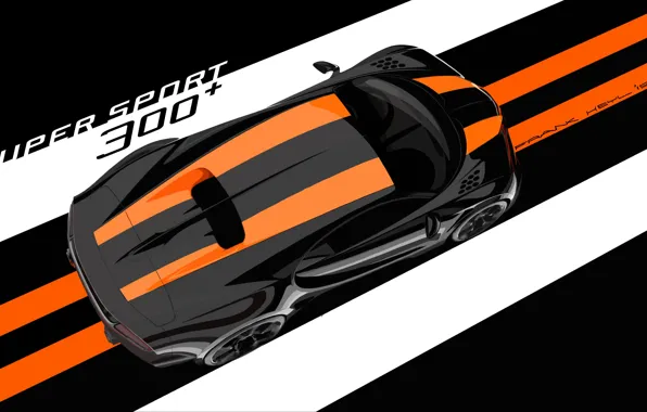 Bugatti, вид сверху, гиперкар, Chiron, 2019, Super Sport 300+