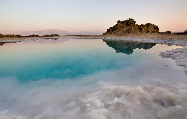 Картинка вода, пейзаж, отражение, мертвое море