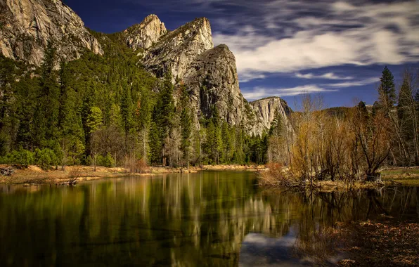 Лето, пейзаж, горы, озеро